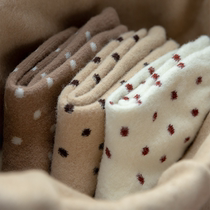 Boot Lower Imitation Mink Suede Wave Dot Sleep Socks Midbarrel Socks Warm Thickened Heaps Socks Socks Women Autumn Winter Home Floor Socks
