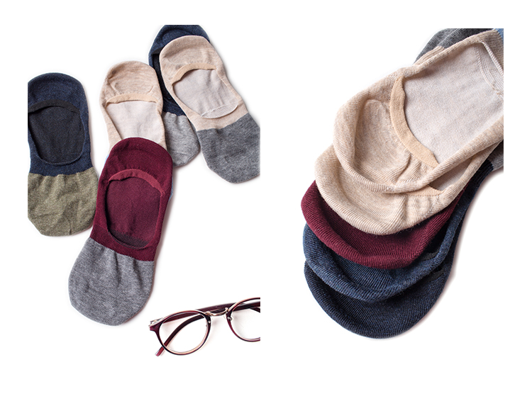 Giày cao cổ đế xuồng thể thao cho nam kinh doanh vớ cotton thông thường để giúp nông miệng chạm đáy vớ vớ cơ bản - Vớ bông tất chân