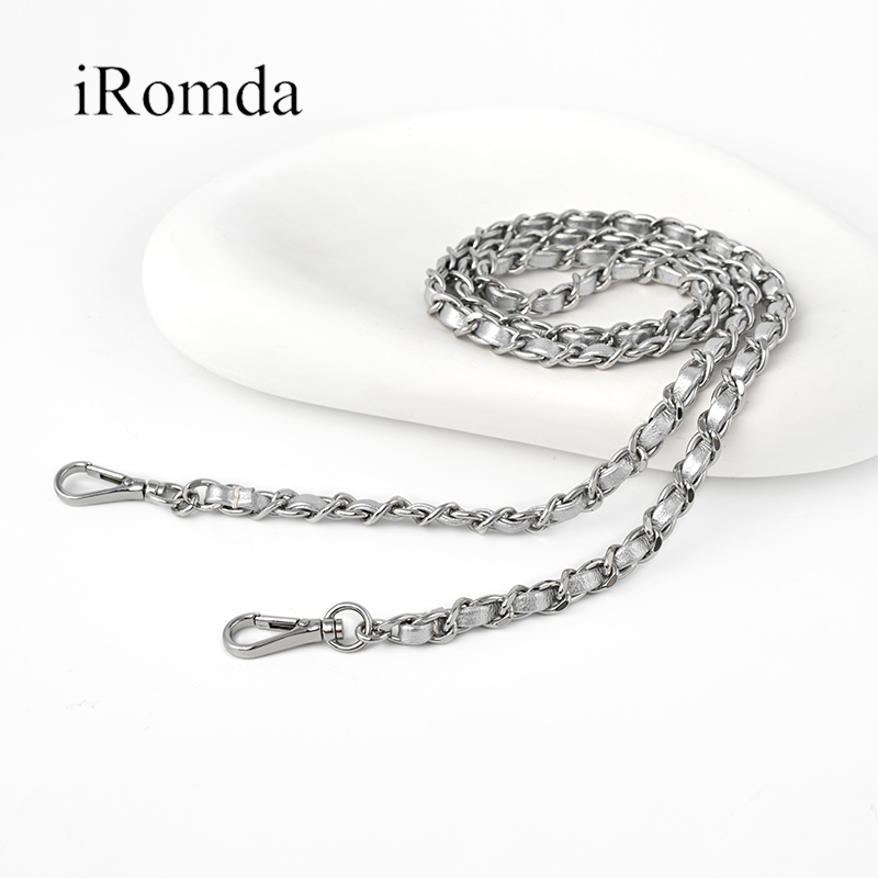 Iromda Silver Sheepskin Chain Small Chanel-Style Silver Bag Chain Metal Leather Chain Replacement Bag Strap Single Shoulder Crossbody Iromda Silver Sheepskin Chain Small Chanel-Style Silver Bag Chain Metal Leather Chain Replacement Bag Strap Single Shoulder Crossbody