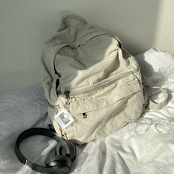 Rock salt gray ins lazy washed canvas backpack Japanese Korean retro large capacity college school bag backpack