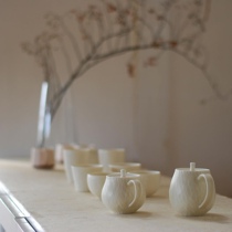 Japanese pottery writer Kuwata Chikako Matte frosted texture super good and moist bowl pig mouth cup cup saucer