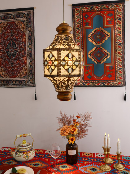 Xinjiang Restaurant Retro Chandelier Thai-Style Southeast Asian Homestay Ethnic Style Exotic Style Homestay Corridor Decorative Lighting Fixtures