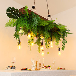 Bar Counter Pendant Light, Forest Style, Western Restaurant, Long Dining Table, Coffee Shop, Homestay, Sunroom, Courtyard, Shop Window, Green Plant Pendant Light