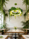 Avocado Green Circular Pendant Light for Trendy Restaurants, Casual Areas, Western Restaurants, Dessert Shops, Guesthouses, and Forest-Style Lighting Fixtures