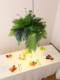 Card seat chandelier creative plant chandelier restaurant dining table hot pot shop coffee shop forest Southeast Asian green plant chandelier