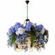 Plant Chandelier Restaurant Decoration Chandelier Blue and White Floral Trendy Bubble House Glass Room Restaurant Ceiling Decoration Light