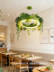 Avocado Green Circular Pendant Light for Trendy Restaurants, Casual Areas, Western Restaurants, Dessert Shops, Guesthouses, and Forest-Style Lighting Fixtures