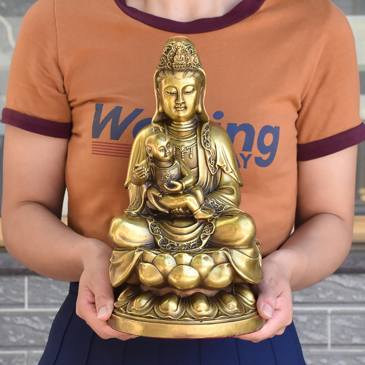 Pure copper Guanyin BodhisattBodhisattva Buddha Figurines Swaying Pieces Home room dedicated to bronze Guanyin View Buddha