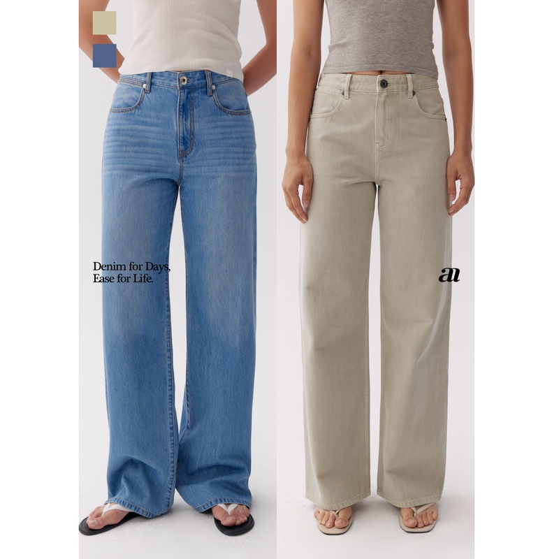 Madeinam【St1 Cooling Windbreaker Pants】Lightweight and Breathable Denim Loose Low-Rise Straight-Leg Jeans