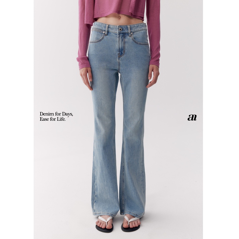 Madeinam【F1 Light Blue Supermodel Flare Pants】Stretch Denim Vintage Slim Fit Flare Jeans Madeinam【F1 Light Blue Supermodel Flare Pants】Stretch Denim Vintage Slim Fit Flare Jeans
