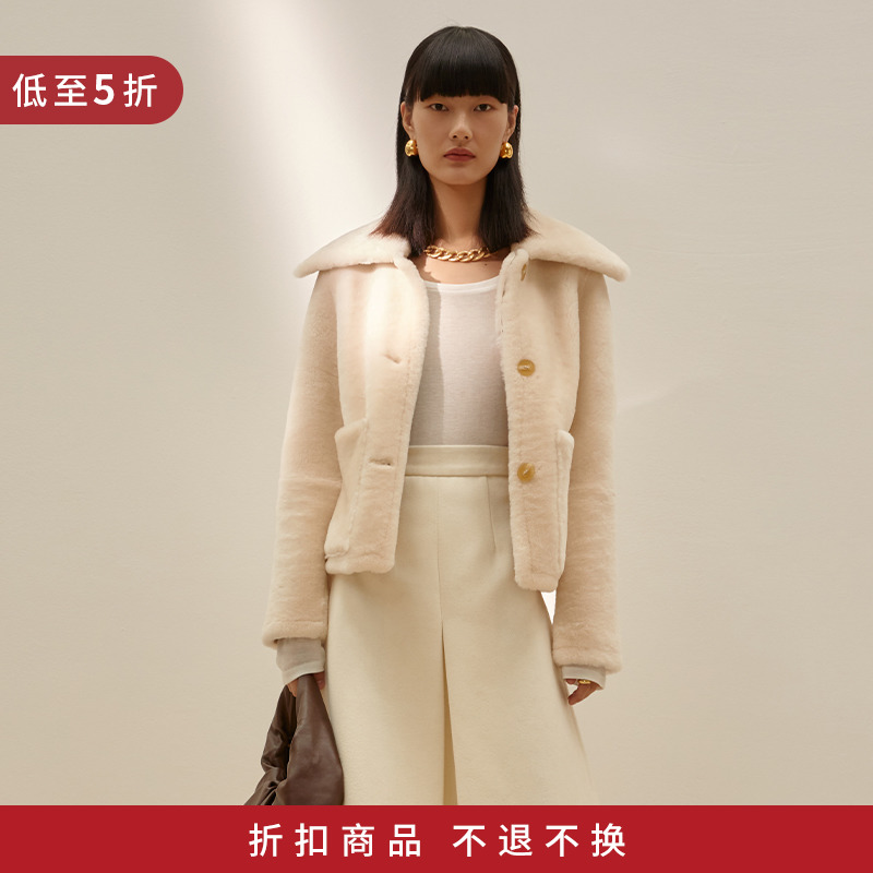 MADEINAM2020 autumn and winter South African original leather imported leather hair one body soft wrap front and back 2 wear short coat