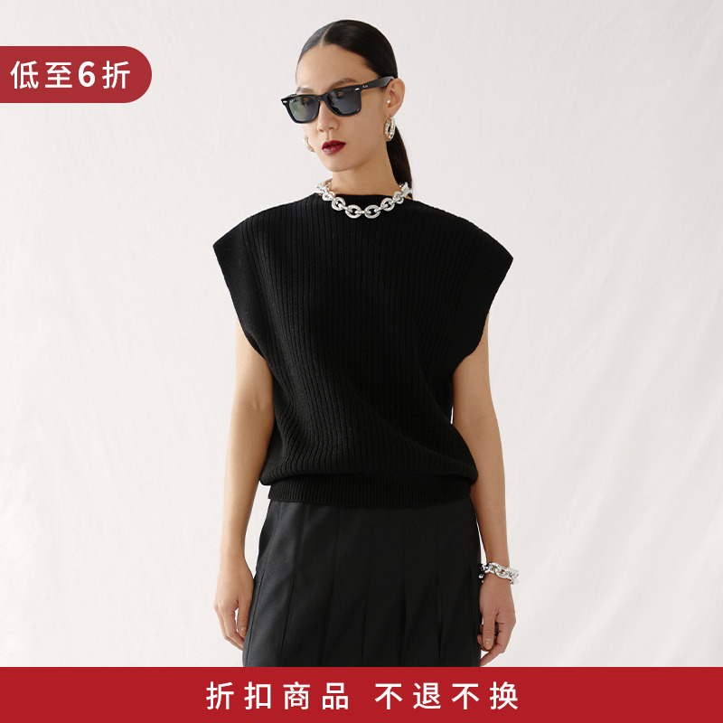 MADEINAM 2021 new pure cotton 2 20 yarns long four flat webbing metal ring buckle knitted sweater women