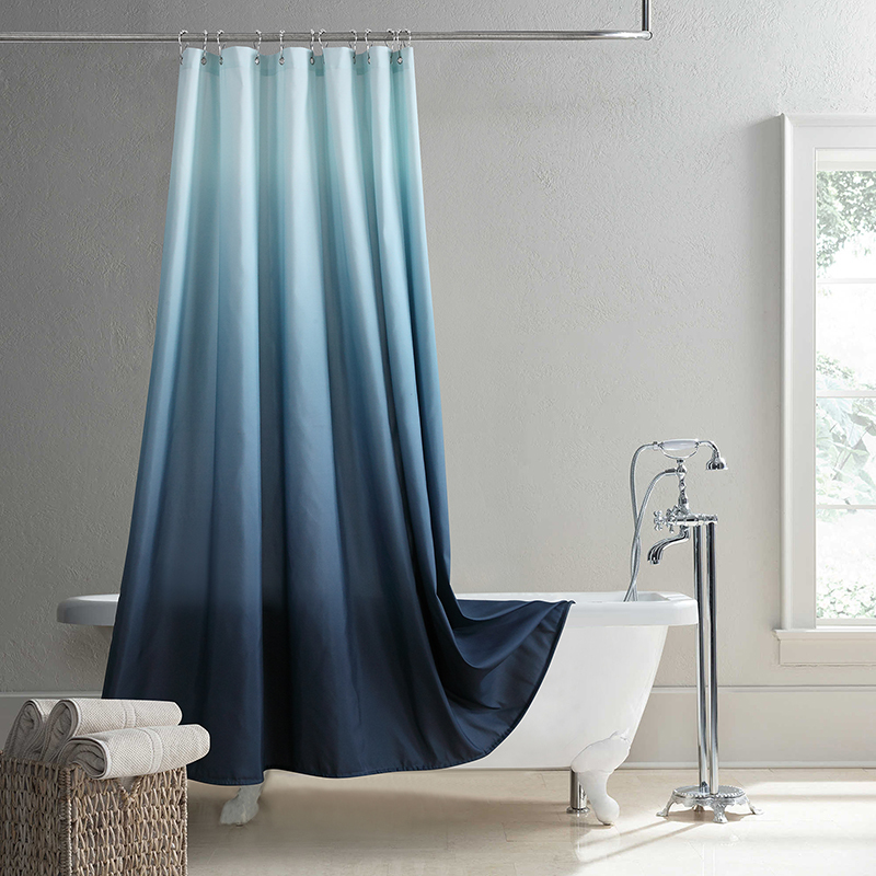 European-Style Shower Curtain, Elegant Gradient Color, Waterproof, Mildew-Proof, Thickened Polyester Fabric, Bathroom Curtain, Shower Partition Curtain, Santos
