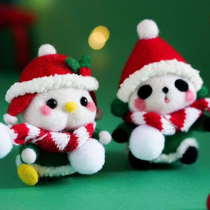 Christmas green doll doll gift pendant handmade diy making material wrapped wool felt wool felt sent to couples