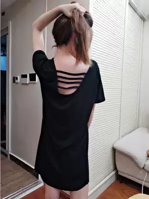 Nightdress women Summer modal thin short sleeve pregnant pajamas Ice Silk sexy dress summer 2021 New