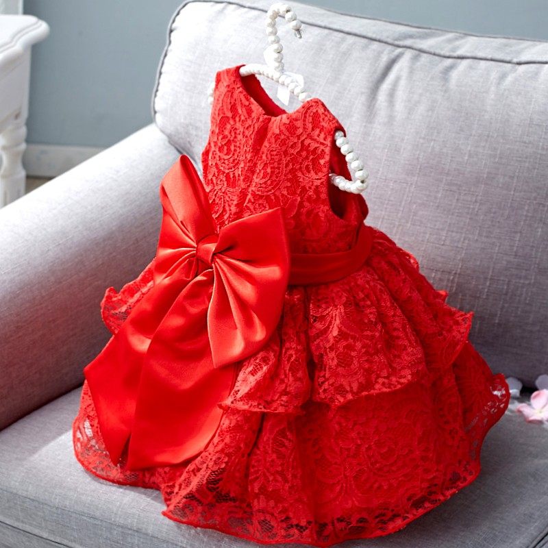One-year-old baby girl dress summer 2023 new dress catch week children's feast red princess dress girls