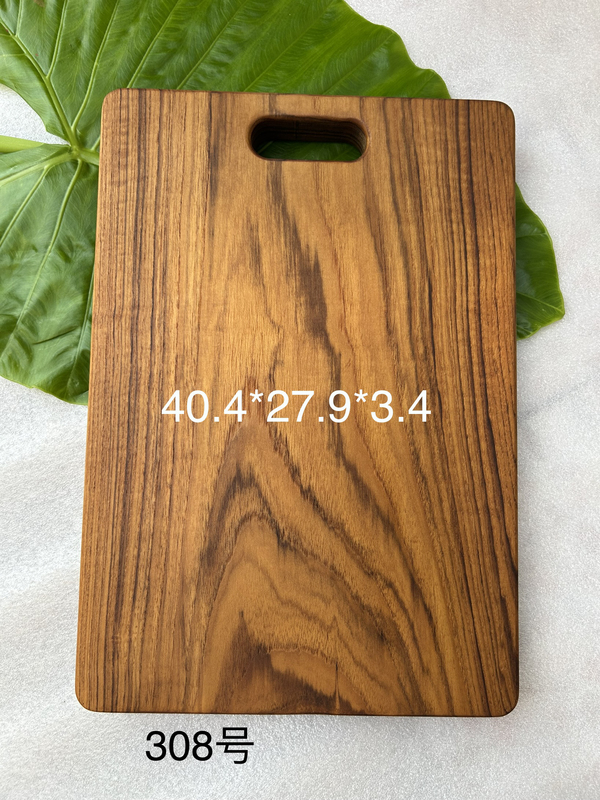 Burmese Teak Cutting Board, Unpainted and Unwaxed, Made of Natural Wood, Suitable for 4 People, No Splicing