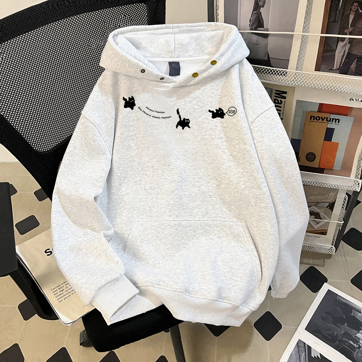 アメリカのトレンディなブランド、男性用ヘビーウェイトフリース裏地付きフード付きスウェットシャツ。秋冬向け、ゆったりとしたフィット感、カジュアルで汎用性が高く、ティーンエイジャーやカップルにも適しています。