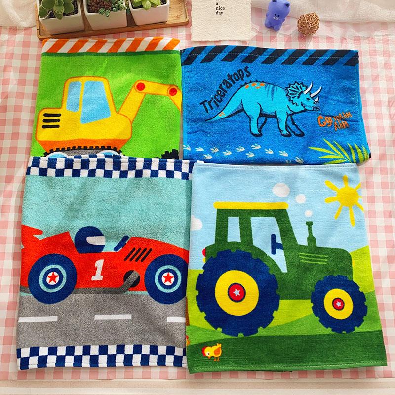 Exported to Japan, Pure Cotton Cute Cartoon Dinosaur Towel, Car Hand Towel, Children's Face Towel, Facecloth for Boys by