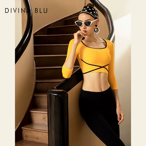 Divina Blu Paris Series Nude Send Sense Emought Rineems Women's Women's Sport Sport Top с короткими рукавами для грудной клетки с короткими рукавами