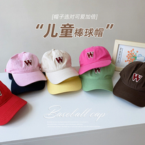 Children hat fall new W letter baseball cap girls empty top duck tongue cap foreign air baby sunscreen sunscreen