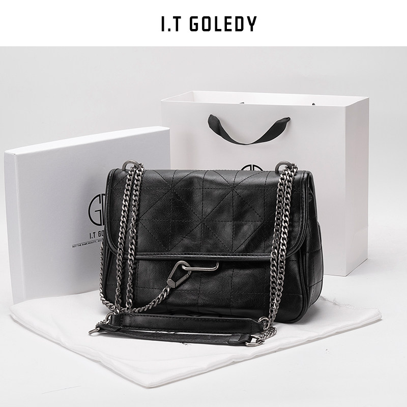 Hong Kong IT GDLEDY TOTTER bag 2021 new messenger soft leather wandering bag women chain bag genuine leather