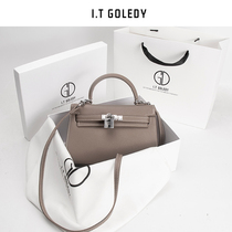  Hong Kong IT GDLEDY leather second-generation Kelly bag female 2021 new net red messenger bag tide handbag
