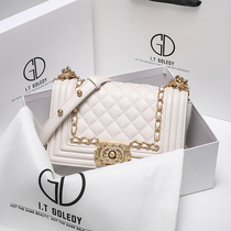  Hong Kong ITGDLEDY leather bag 2021 new trendy small fragrance lingge chain bag messenger shoulder