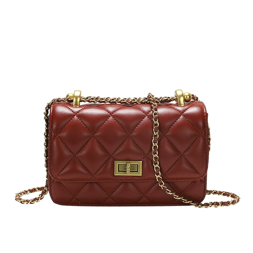 Красная маленькая сумка через плечо, сумка для телефона, Гонконг, из натуральной кожи