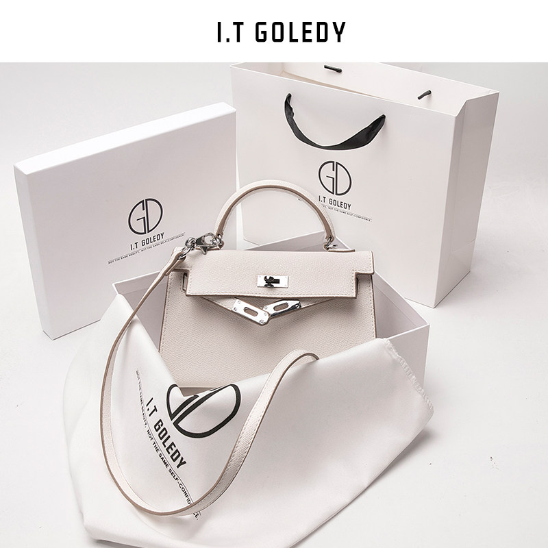 Hong Kong IT GDLEDY leather second generation Kelly bag female 2021 new fashion messenger bag handbag