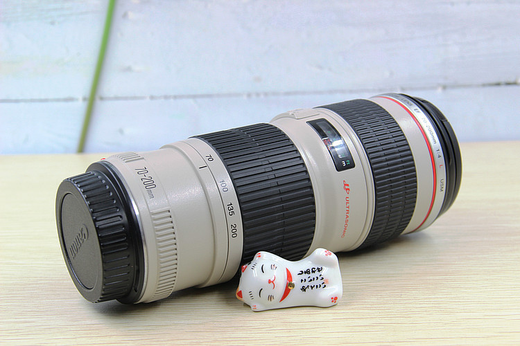 Ống kính DSLR Canon / Canon 70-200mm f / 4L USM Túi nhỏ màu trắng 70-200 Đồ cũ