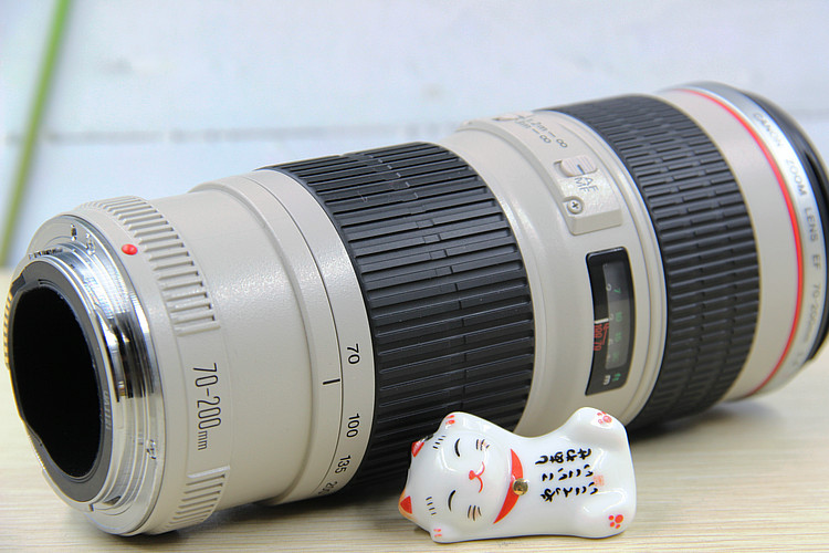 Ống kính DSLR Canon / Canon 70-200mm f / 4L USM Túi nhỏ màu trắng 70-200 Đồ cũ