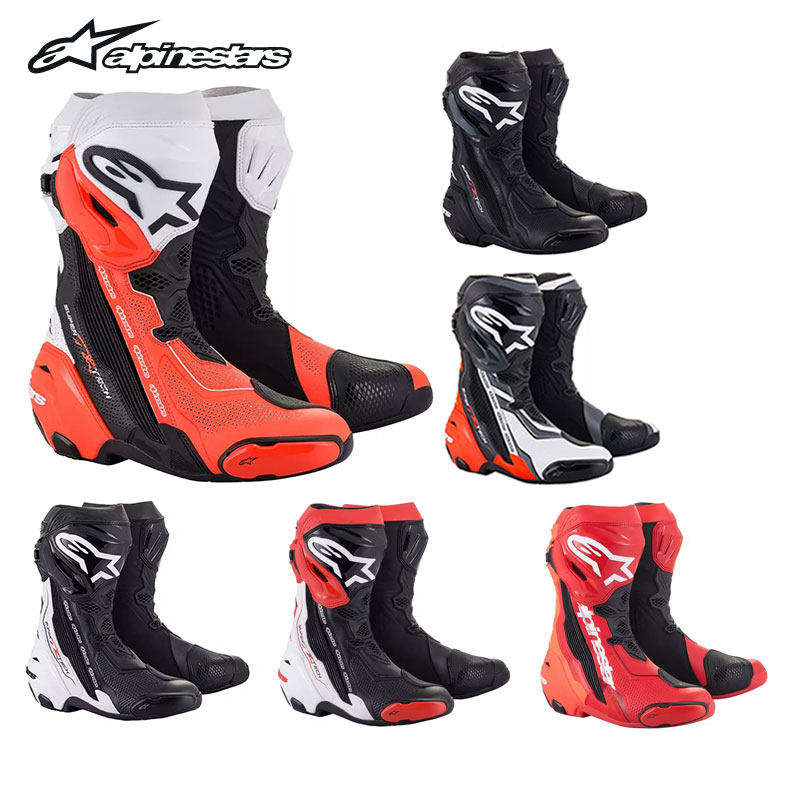 A-Star SMX6 モーターサイクルライディングブーツ、レーシングブーツ、競技用転倒防止ブーツ、SUPERTECH R 保護メンズトラックブーツ