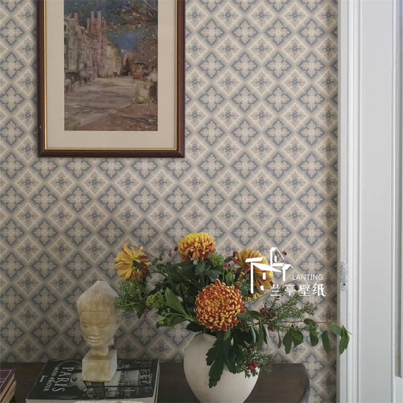 Swedish Original Imported Wallpaper Edvin Retro Nordic Medal Pattern Ceiling Bedroom Background Wallpaper
