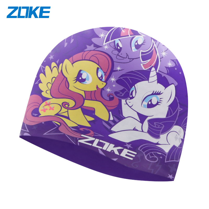 ZOKE Children's Silicone Swimming Cap Cartoon cute Minnie Long hair ear protection Waterproof Comfortable fashion girls swimming Cap