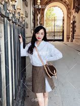 French 20 autumn winter MAJE fake two-piece shirt plaid dress MFPRO01477 RAJARAN