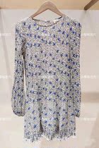 Cherry France maje21 Spring Summer New crewneck bubble sleeve Ruffle print dress MFPRO01632