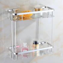 Space aluminum double-layer square storage rack bathroom cosmetics rack enlarged two-layer square rack 904