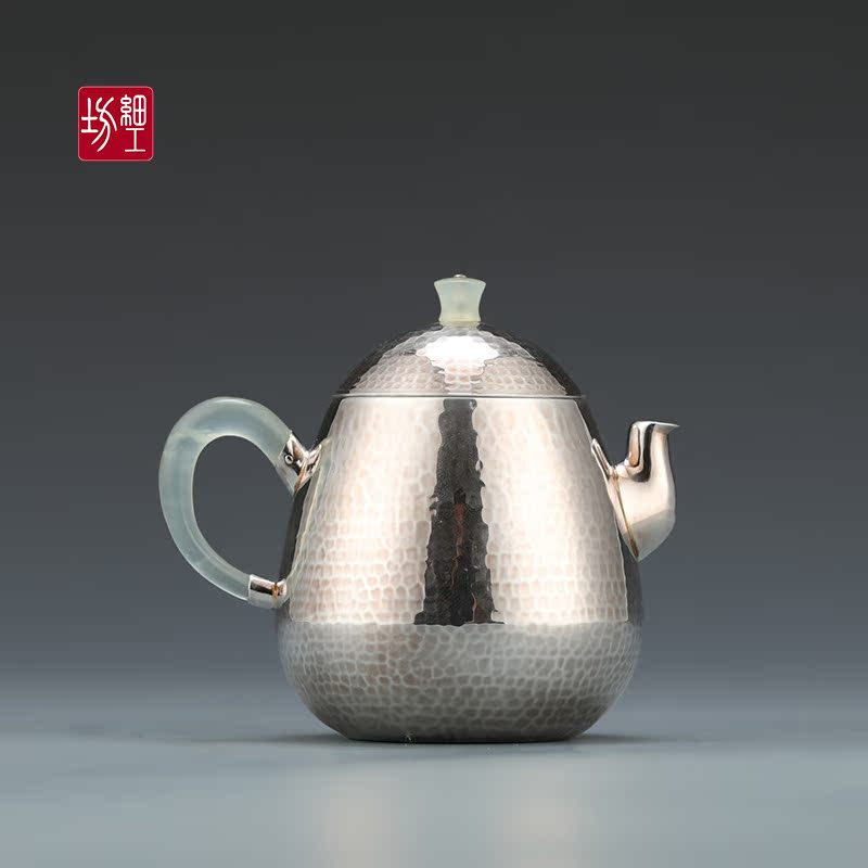 Fine workshop silver pot Sterling silver 999 tea pot Japanese handmade tea Ceremony Household small silver pot Small teapot