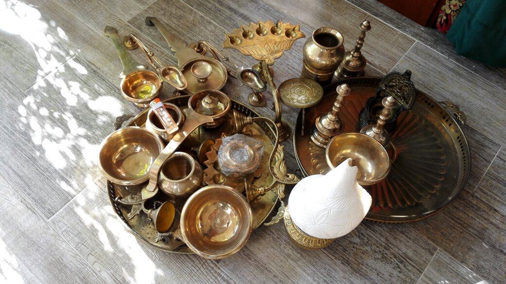 Holy real estate super large all-copper Arti Arati instrument, rare and exquisite antique, the treasure of the town store