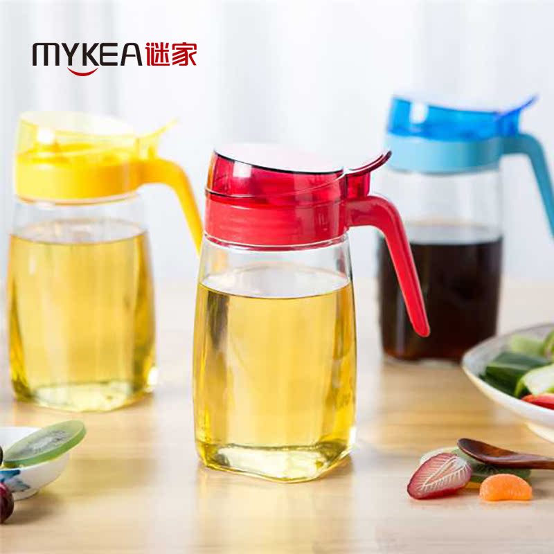 谜家防漏耐用玻璃油壶醋壶控油家用透明油醋瓶创意厨房用具_英家券