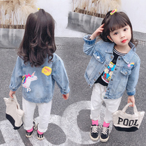 Girl Spring Clothing 2020 new Korean version Tide Clothing 0 Baby Foreign Air 1-3 Year Old 4 Spring Autumn Season 5 Denim Jacket Blouse