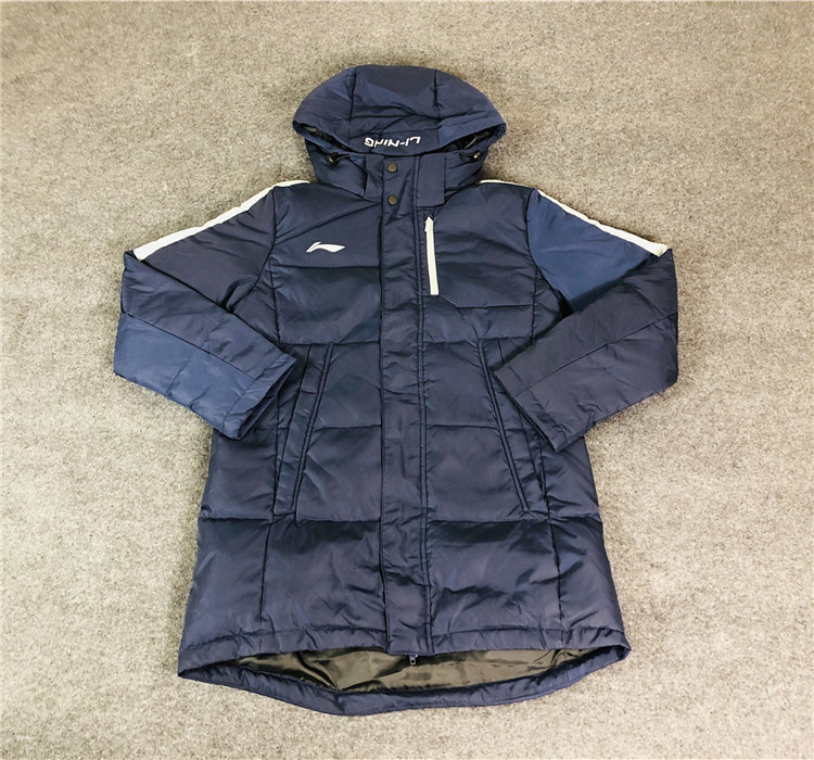 Li Ning medium and long version down jacket men's winter warm windproof white duck down sports cold warm coat AYMN077