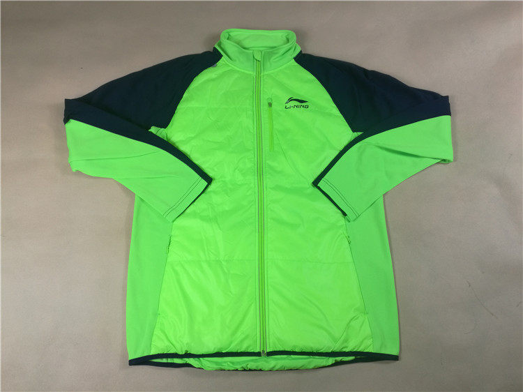 Li Ning sponsored track and field professional team Xinxue Li efficient warm velvet men's short cotton jacket padded jacket AJMJ079
