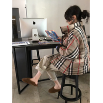 MIUSU 19 winter New Korean version of plaid air quality model positive and negative Double Wear stand collar 90 white duck down jacket