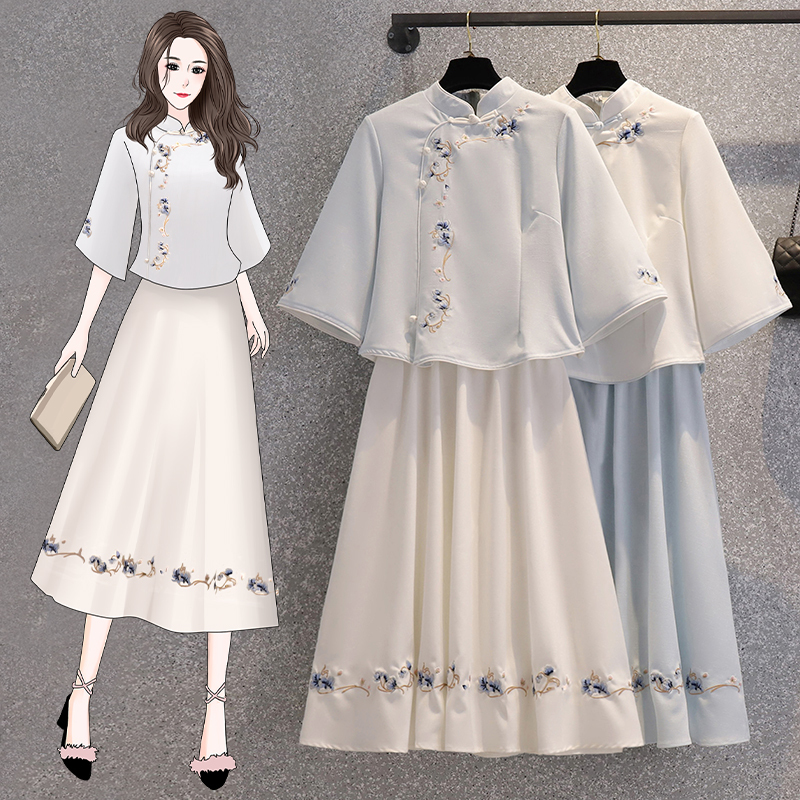 2026 Hanfu Dress Improved Version for Women, Two-Piece Dress Set, New Summer Style for Young Girls, Modern Daily Summer Wear