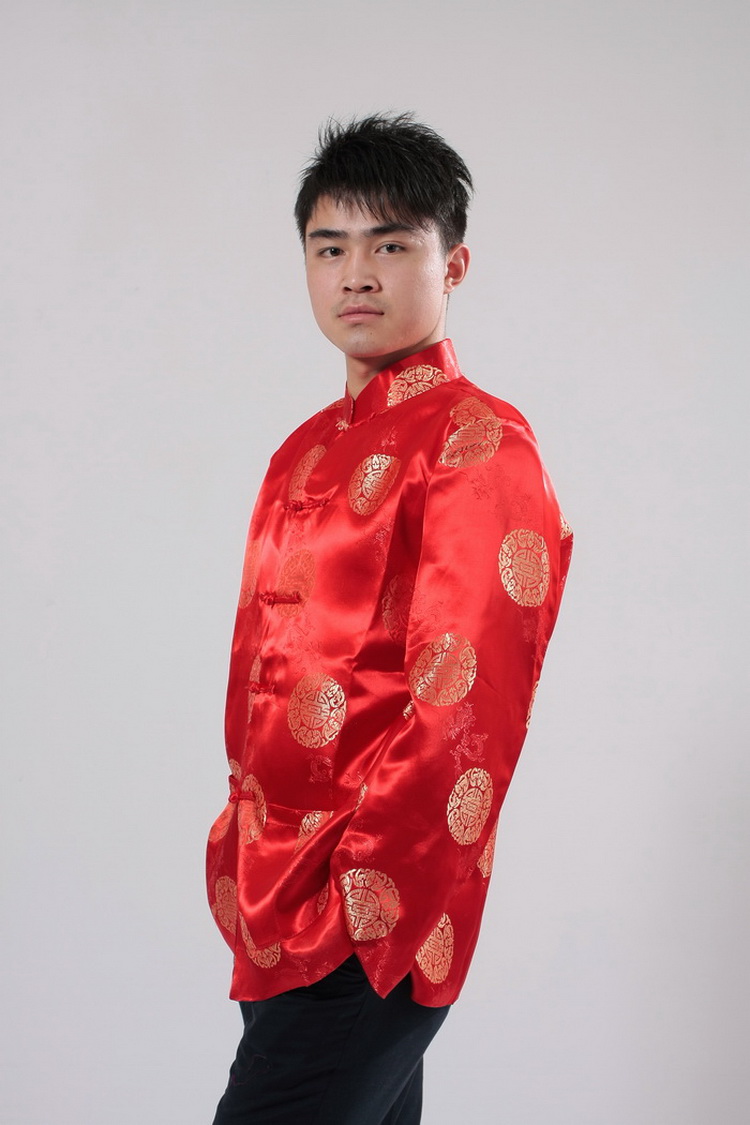 [] sườn xám Tang phù hợp với nam dài tay tối rồng kiểu đồ bộ đẹp