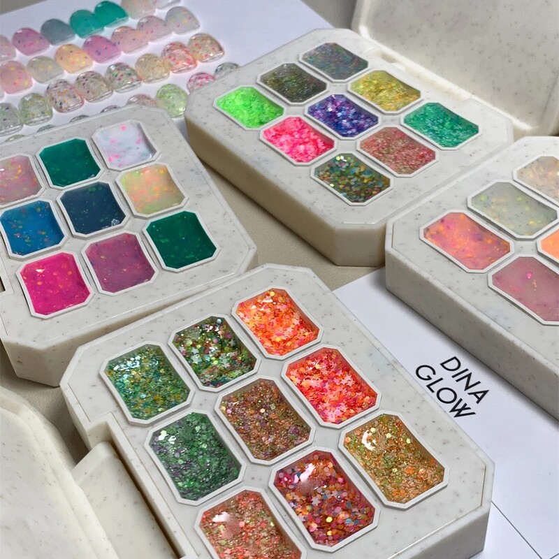 Dinaglow Nine-Grid Collagen Gel Personal Nail Art Starter Kit Recommended Nail Polish Gel Material Gel