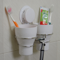 Garbo sucker mouthwash Cup brushing Cup home wash cup hanging wall set cylinder pair toothbowl pair toothbrush cup no punch