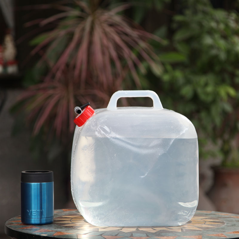 Export outdoor camping portable four-corner folding bucket thickened 20 liters large capacity food grade PE drinking storage tool